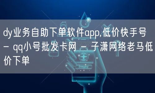 dy业务自助下单软件app,低价快手号 - qq小号批发卡网 - 子潇网络老马低