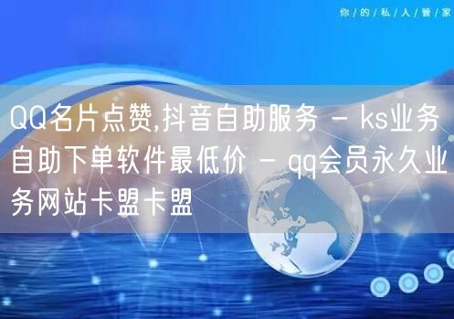 QQ名片点赞,抖音自助服务 - ks业务自助下单软件最低价 - qq会员永久业务