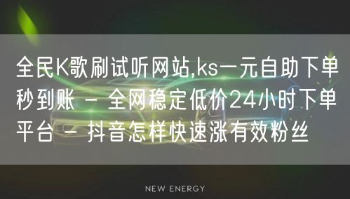 全民K歌刷试听网站,ks一元自助下单秒到账 - 全网稳定低价24小时下单平台 -