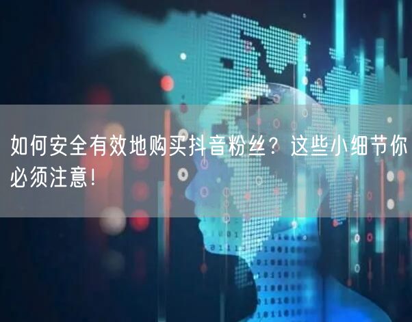 如何安全有效地购买抖音粉丝？这些小细节你必须注意！