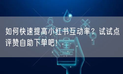 如何快速提高小红书互动率？试试点评赞自助下单吧！