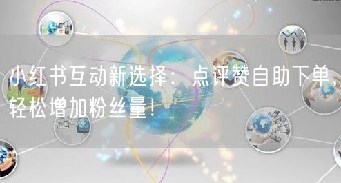 小红书互动新选择：点评赞自助下单，轻松增加粉丝量！