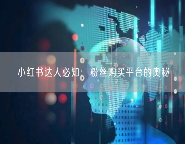 小红书达人必知：粉丝购买平台的奥秘