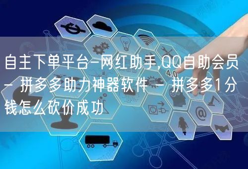 自主下单平台-网红助手,QQ自助会员 - 拼多多助力神器软件 - 拼多多1分钱怎