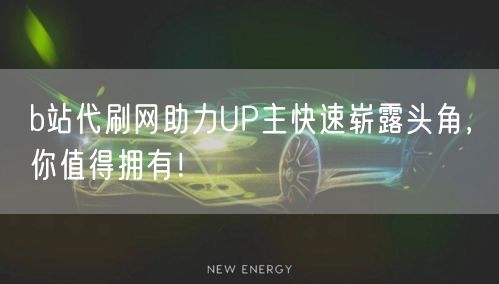 b站代刷网助力UP主快速崭露头角，你值得拥有！