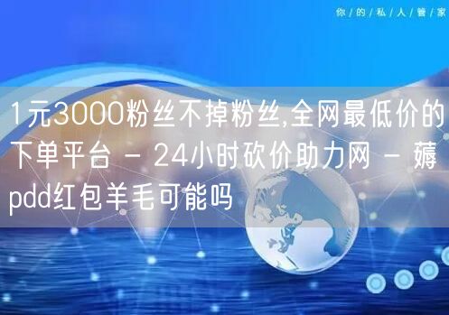 1元3000粉丝不掉粉丝,全网最低价的下单平台 - 24小时砍价助力网 - 薅p