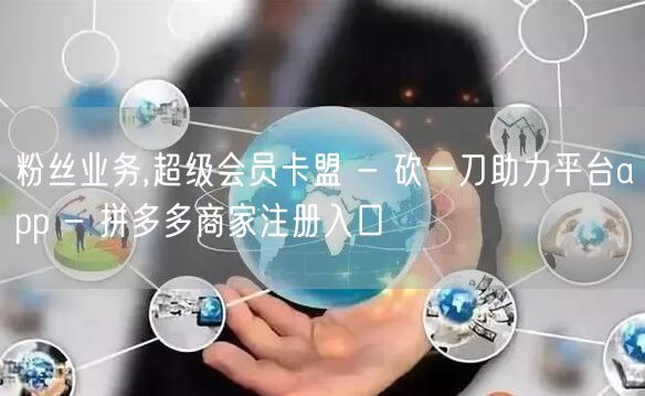 粉丝业务,超级会员卡盟 - 砍一刀助力平台app - 拼多多商家注册入口
