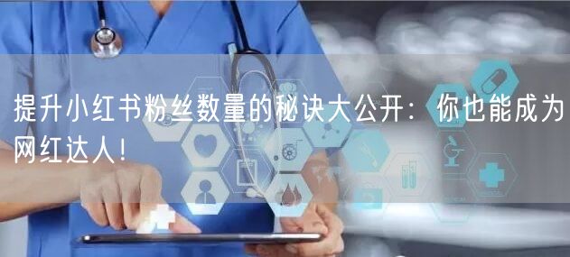 提升小红书粉丝数量的秘诀大公开：你也能成为网红达人！