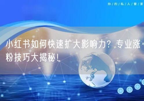小红书如何快速扩大影响力？专业涨粉技巧大揭秘！