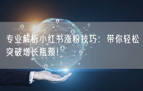 专业解析小红书涨粉技巧：带你轻松突破增长瓶颈！