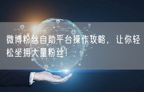 微博粉丝自助平台操作攻略，让你轻松坐拥大量粉丝！