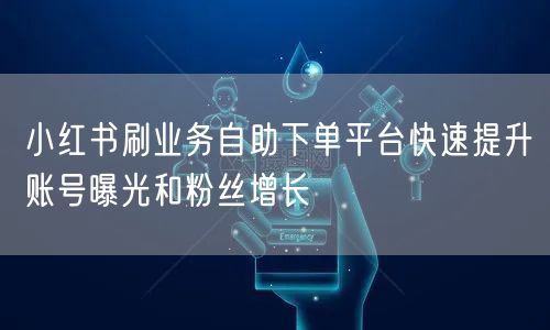小红书刷业务自助下单平台快速提升账号曝光和粉丝增长