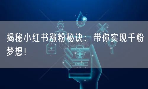 揭秘小红书涨粉秘诀：带你实现千粉梦想！